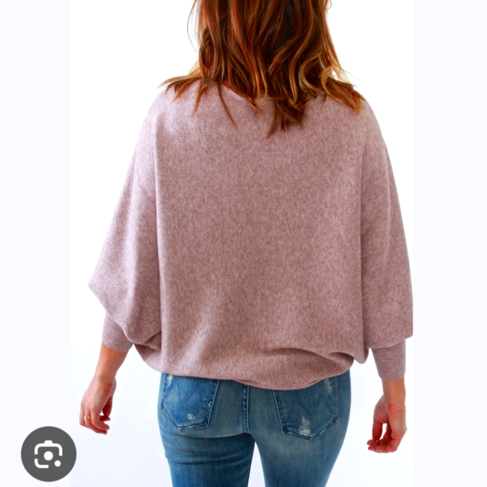Mauve Ribbed Cowl Neck Sweater - Picture 2 of 6